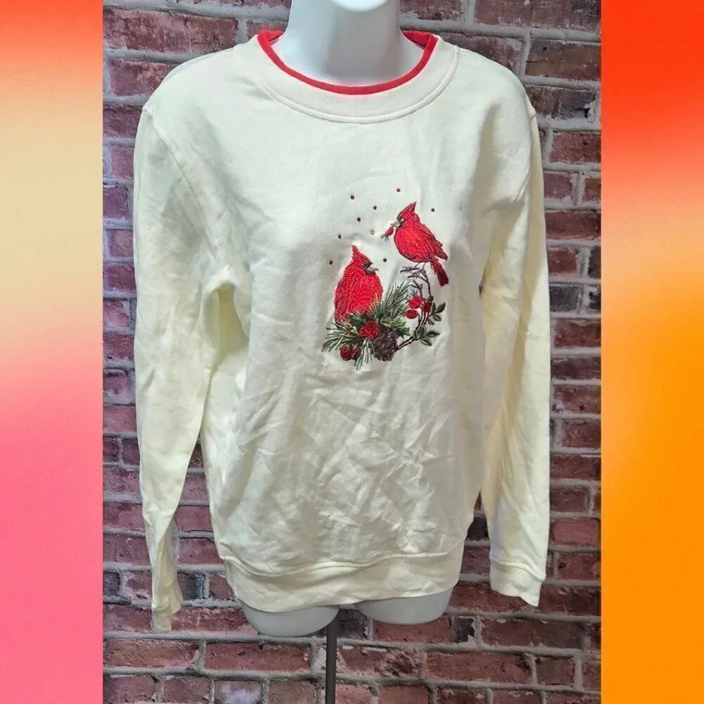 Vintage 90s Bua Bua Cardinal Embroidered Sweatshirt – Women’s Size‎ Small